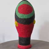 Bamileke beaded terracotta head (Cameroon)