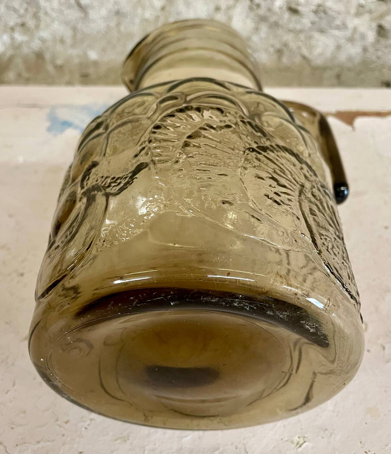 Service à orangeade verre fumé noir ancien/vintage