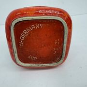Scheurich West Germany Bay ceramic vase orange with blue fossils, 1970s