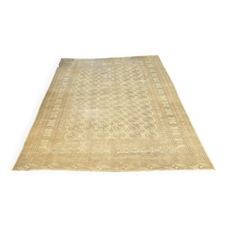 Ivory neutral beige turkish rug 8x9 for living room, bedroom, kitchen and office moon.112
