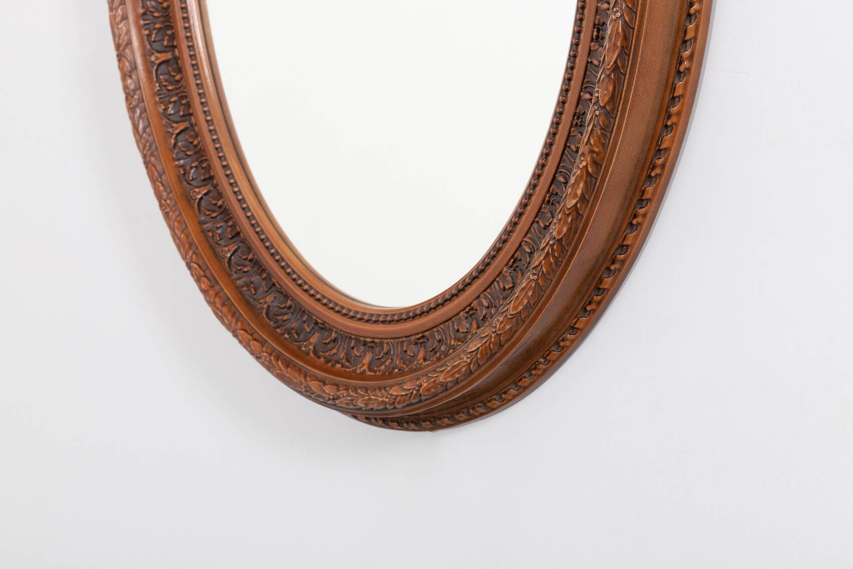 Miroir mural ovale vintage de design italien, années 1980