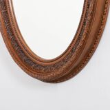 Miroir mural ovale vintage au design italien, 1980