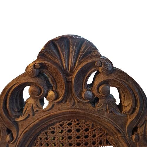 Set of 6 antique Louis XV style chairs – caned & cerused finish