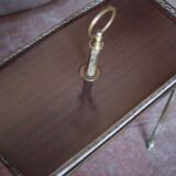 Magazine rack Vintage shelf, side table, brass magazine rack table