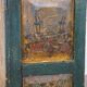 Armoire, buffet espagnol en bois vert et peintures Art populaire, XVIIIe siècle