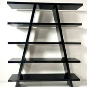 Bookshelf, Black Lacquered, Italy, 1980s