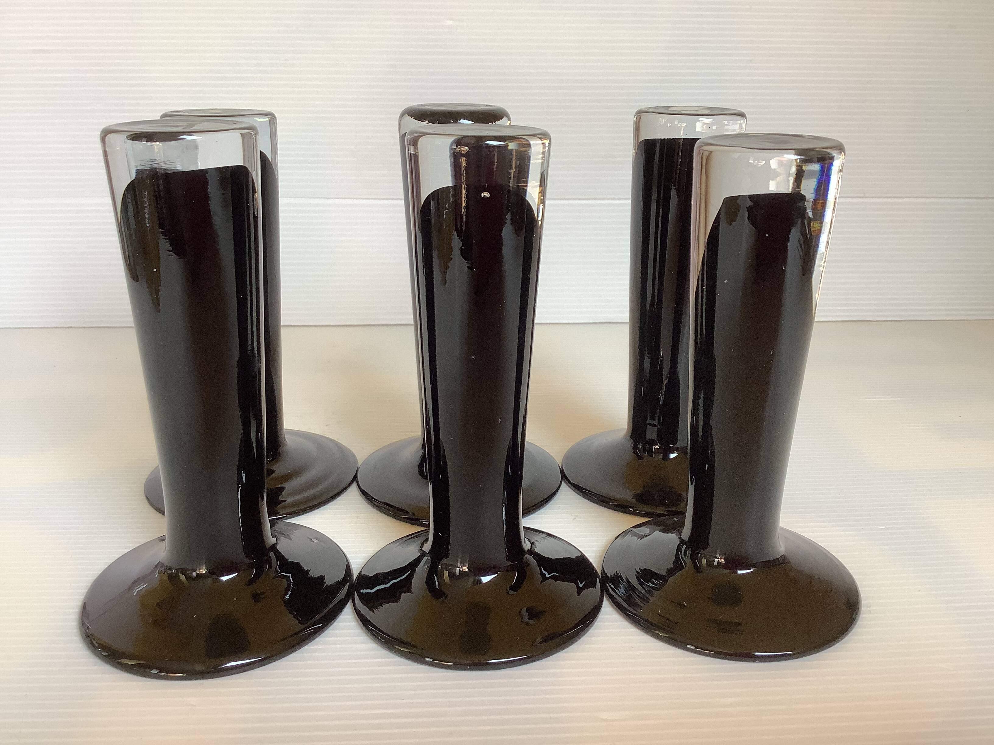Six soliflore vases glass paste Maria Vinka