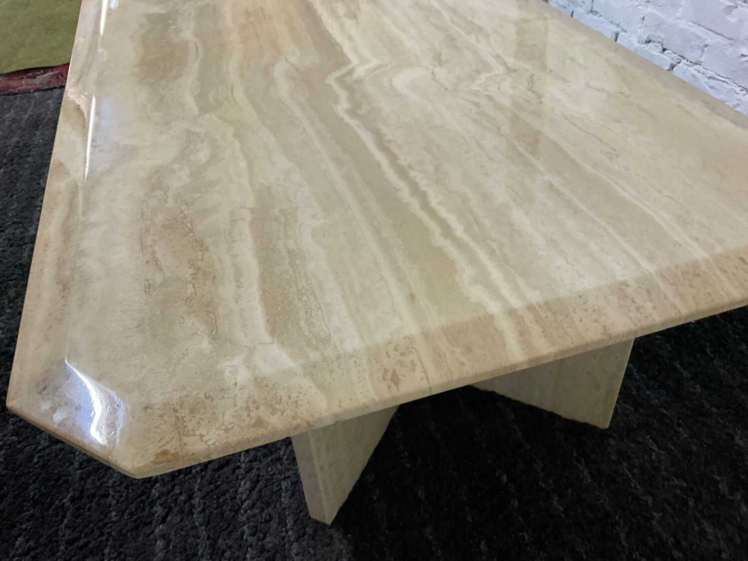 Travertine coffee table from the 70s Italy
