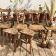 Brutalist oak set