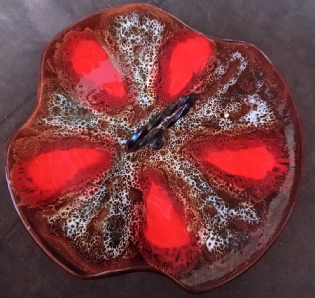 Cheese service Vallauris | Glazed volcanic red ceramic