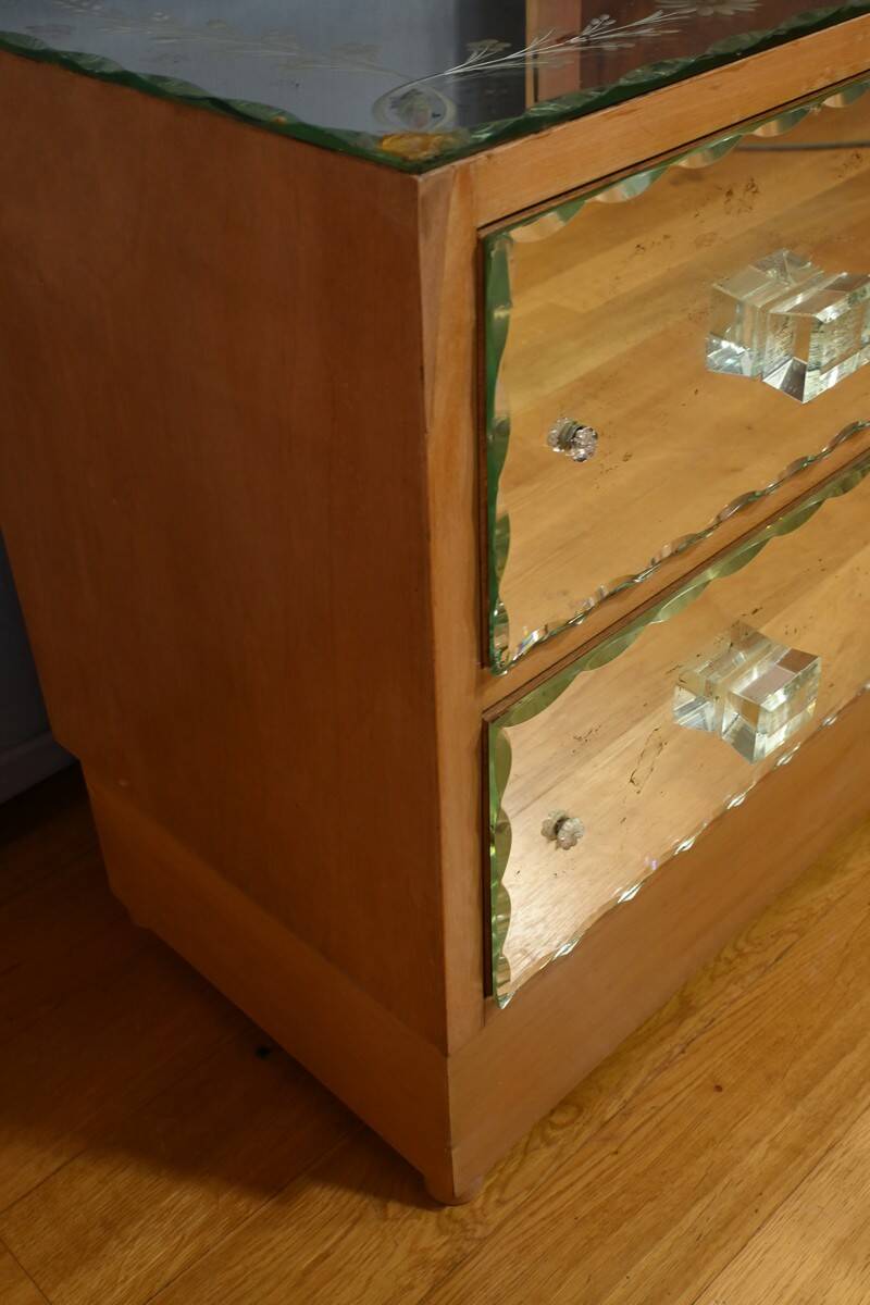 Fruitwood glass dressing table – 1950