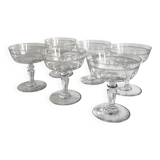 Crystal champagne coupes 1930