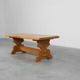Mid‑20th‑Century Rustic Oak Dining Table, France 1960s