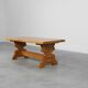 Table à manger en chêne rustique du milieu du 20e siècle, France années 1960
