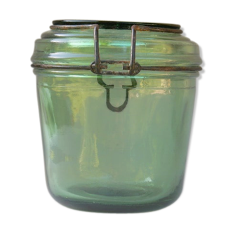 Medium-sized green glass jar Durfor brand France
