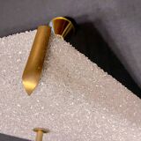 Ceiling lamp or suspension in brass and perspex, geometric diamond shape, 1950's style