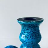 Candle holder fat lava blue