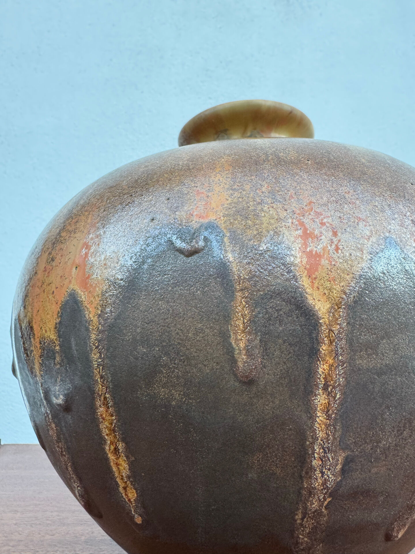 Large flared stoneware vase Art Deco