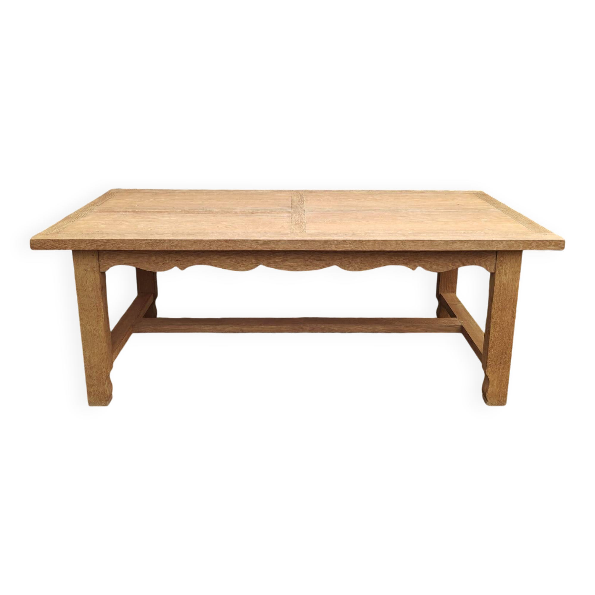 Oak farmhouse table stamped R Trotel