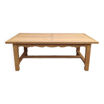 Oak farmhouse table stamped R Trotel