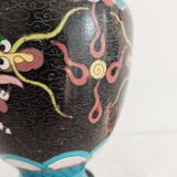 Chinese partitioned enamel vase decor dragons