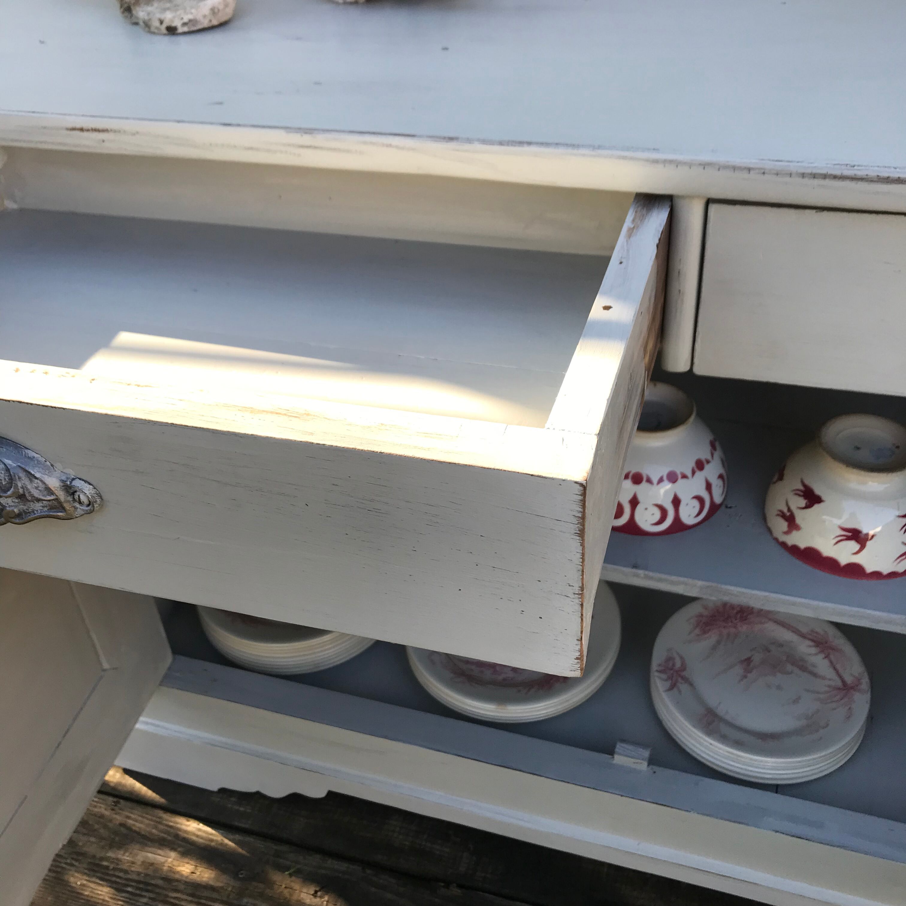 Large Parisian buffet gray putty