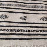 Kilim carpet white and black Berber motifs