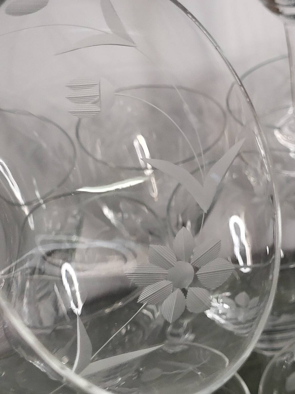 Crystal stemmed glasses