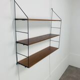 Etagère string, teck et métal, années 60