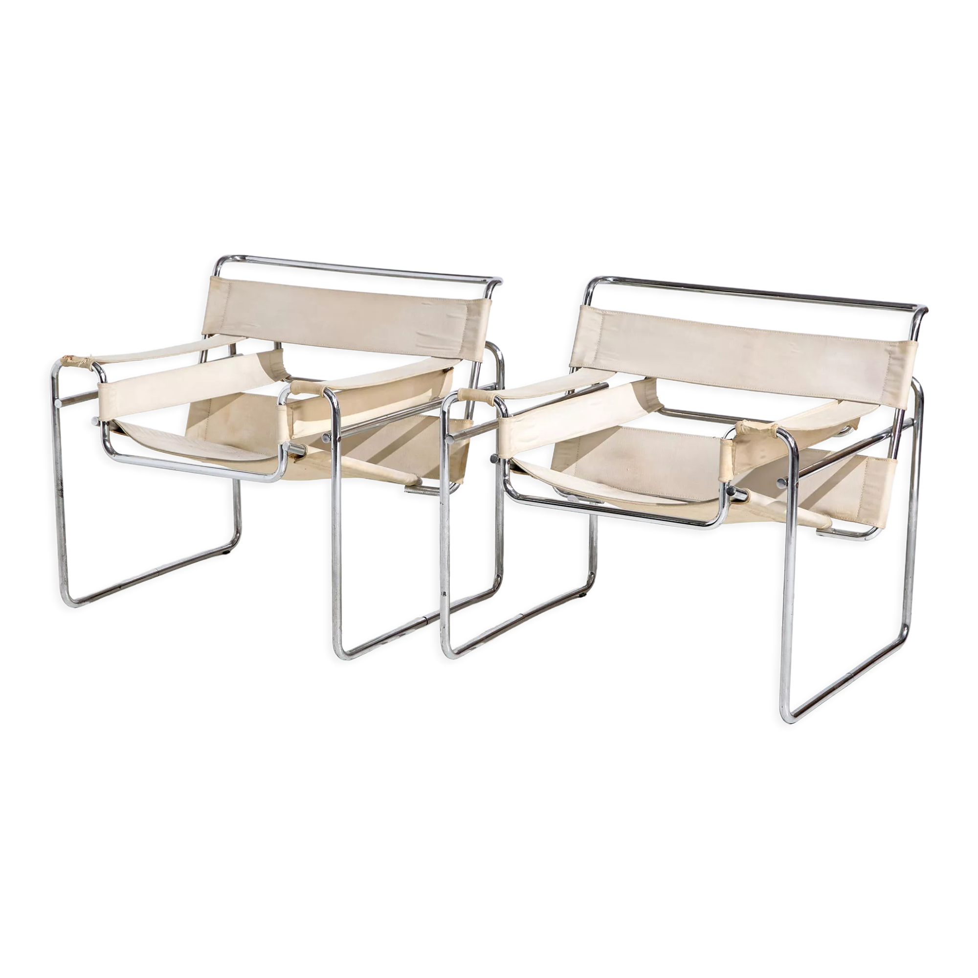 Pair of chairs model b3 Wassily by Marcel Breuer