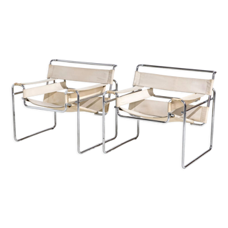 Pair of chairs model b3 Wassily by Marcel Breuer