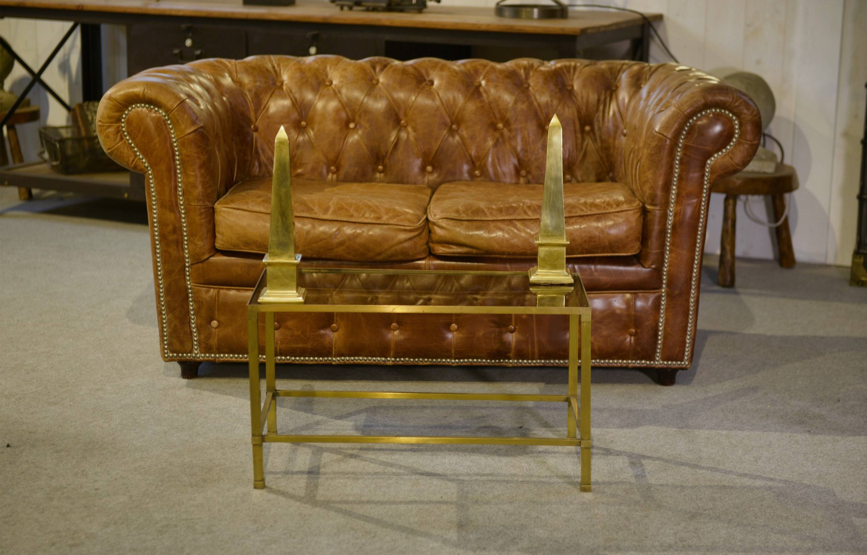 Pair of brass obelisks 1960s