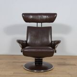 Ergonomic Lounge Chair with Ottoman Model from Ekornes Stressless, 2000s, Set of 2