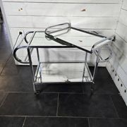 Art Deco trolley on wheels in chromed metal, 1930s