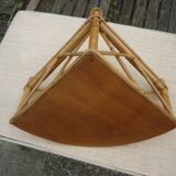 Wooden wall shelf in rattan bamboo