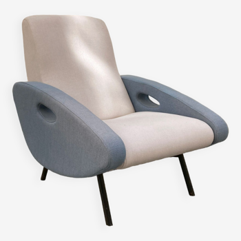 Blue and gray armchair by François Letourneur