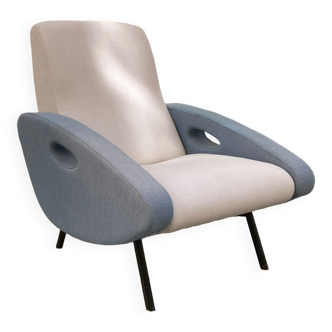 Blue and gray armchair by François Letourneur