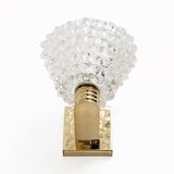 Appliques en verre de Murano Rostrato moyen en laiton de style Art Déco Barovier, paire.