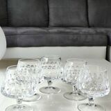 Lot 5 x Peill & Putzler Cognac Glasses. Mod. Granada. lead crystal