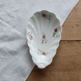 Vintage porcelain shell dish – Polychrome floral decoration
