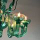 Venetian chandelier in emerald murano glass 10 arms of light