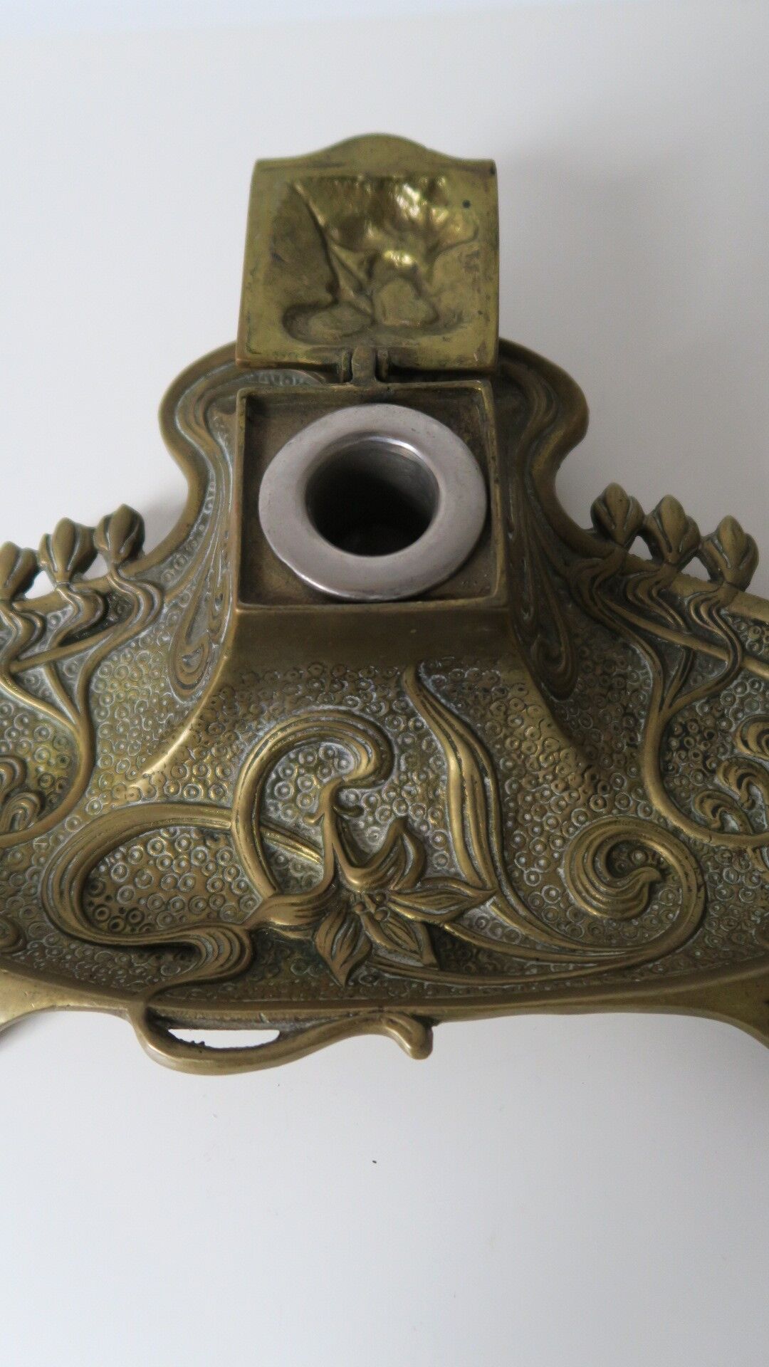 Brass inkwell