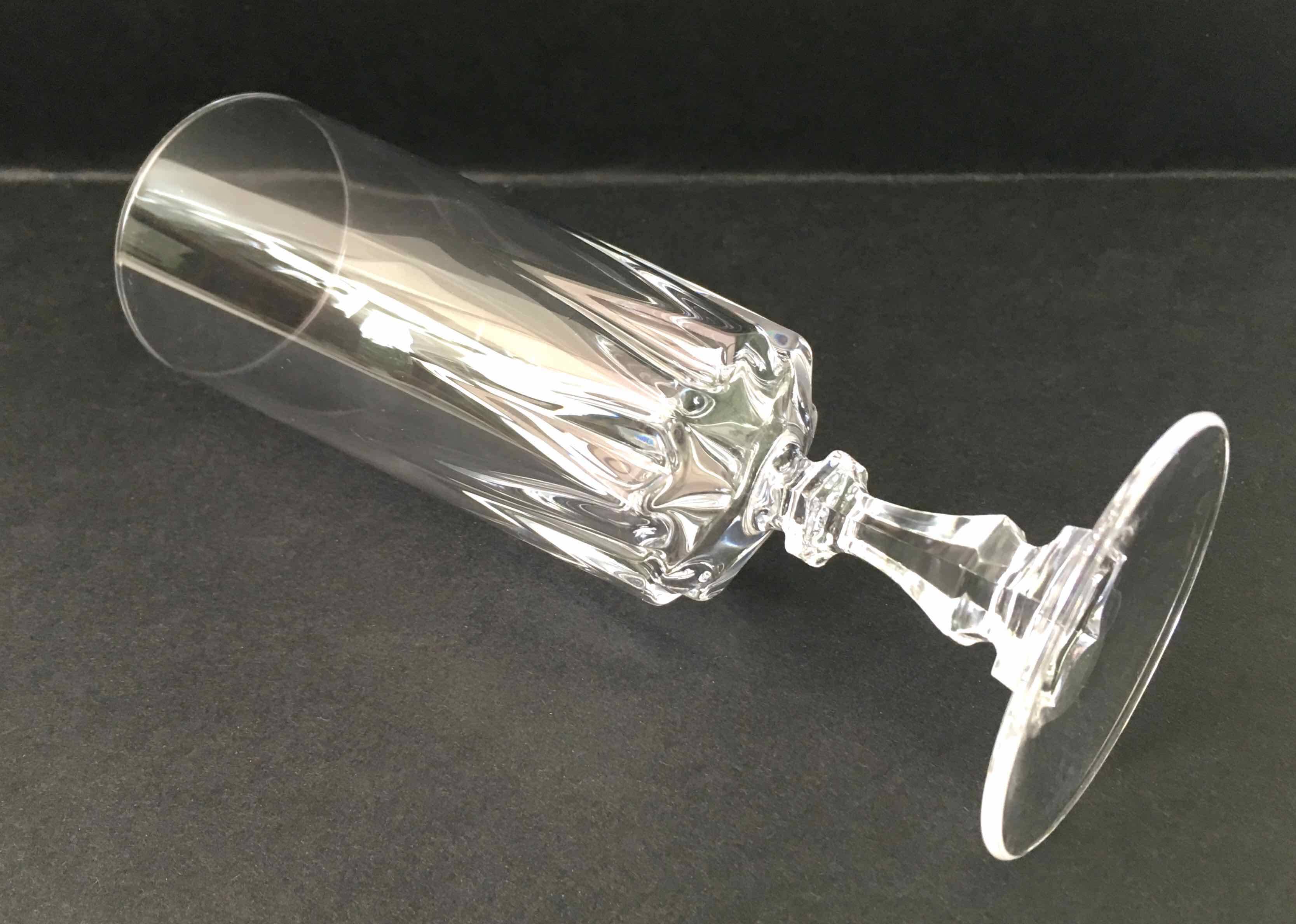 6 cut crystal flutes