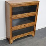 German Oak Bookcase with Folding Doors In Style of Globe Wernicke, ca 1930s