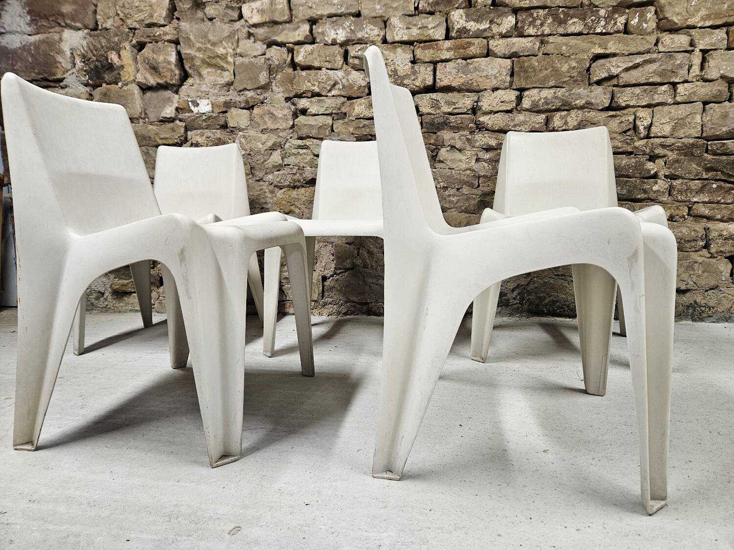 Set of 5 Helmut Bätzner chairs for Bofinger, Germany, 1960s.