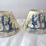 Set of 2 lampshades, toile jouy deco Marine