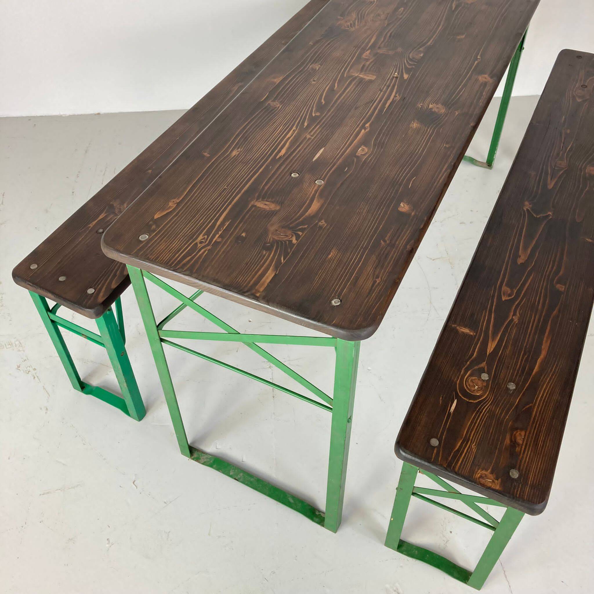 Table et bancs de bière allemands vintage de longueur sur mesure