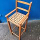 High chair child wood and braided sea grass