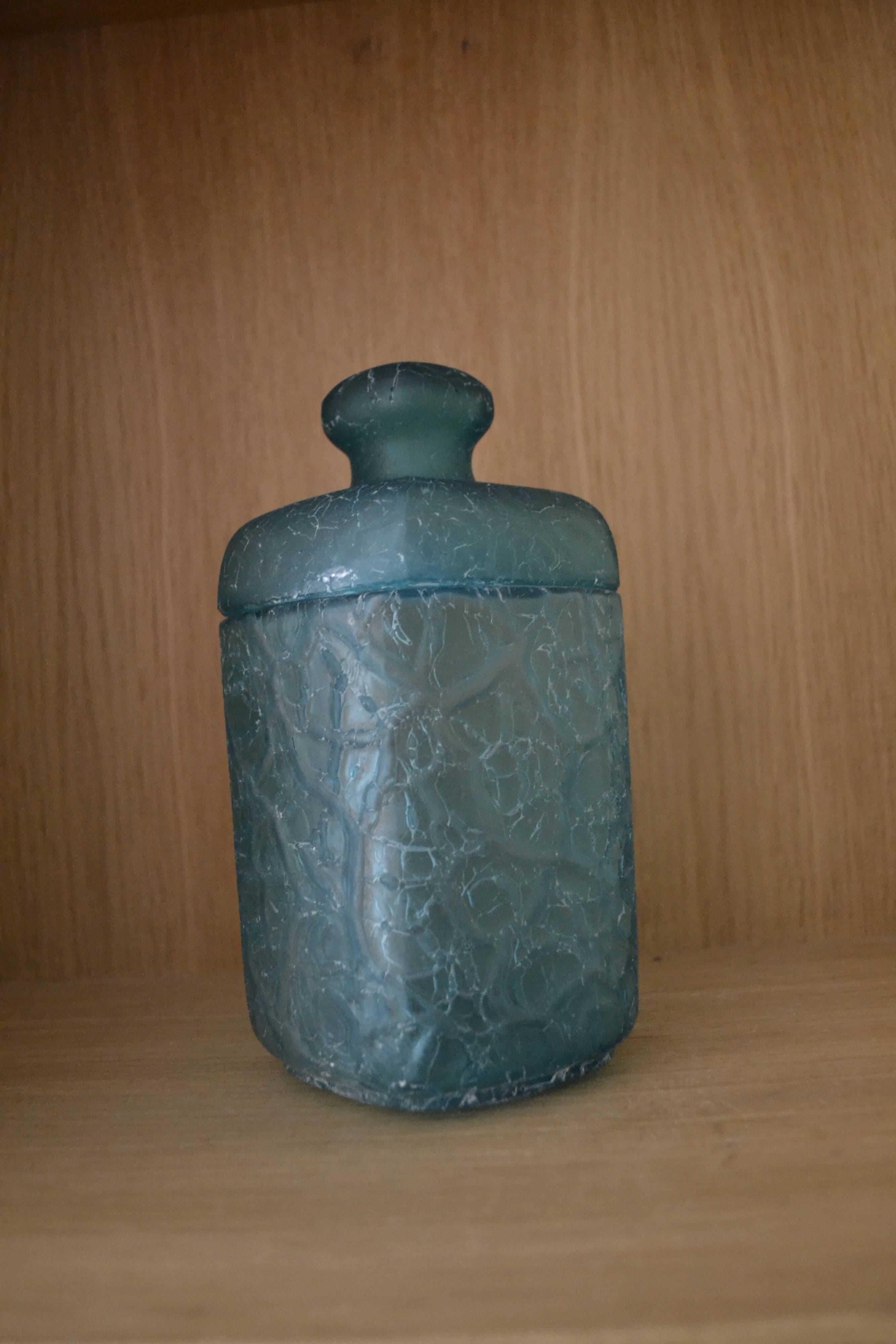 Bocal  à couvercle bleu turquoise