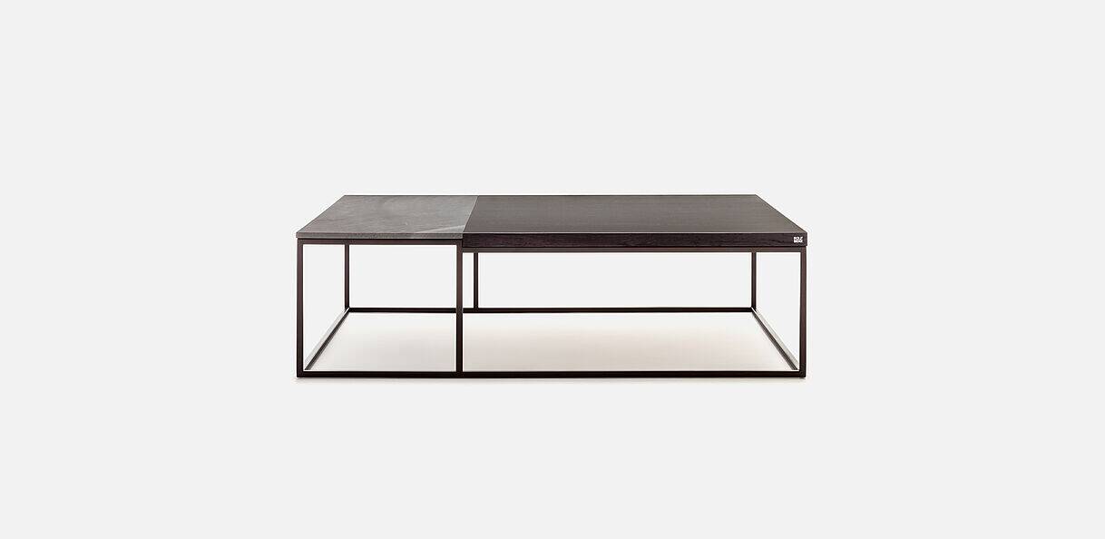 Rolf Benz 985 coffee table in black stained solid oak and natural stone.